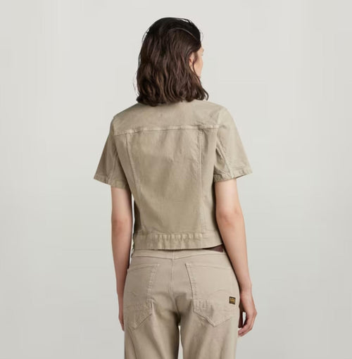 NWT G-Star RAW Arc Jacket Women’s Short Sleeve Stretch Canvas Beige Size Small