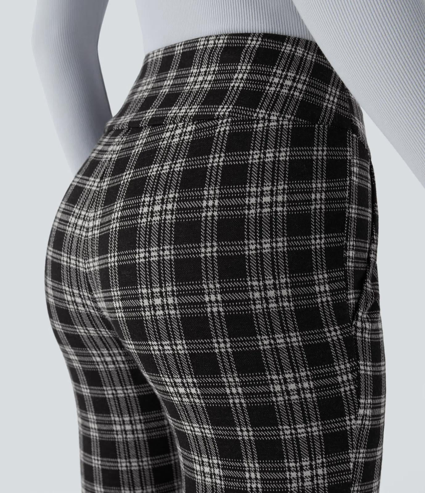 NWT Halara Flex™ High Waisted Houndstooth Plaid Skinny Work Pants - Size XS