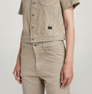 NWT G-Star RAW Arc Jacket Women’s Short Sleeve Stretch Canvas Beige Size Large