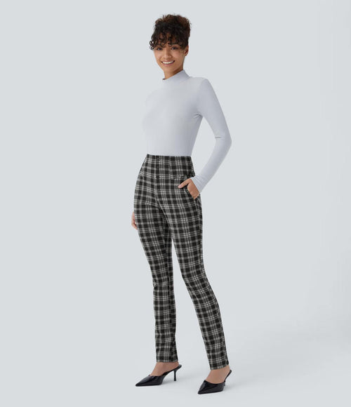 NWT Halara Flex™ High Waisted Houndstooth Plaid Skinny Work Pants - Size XS