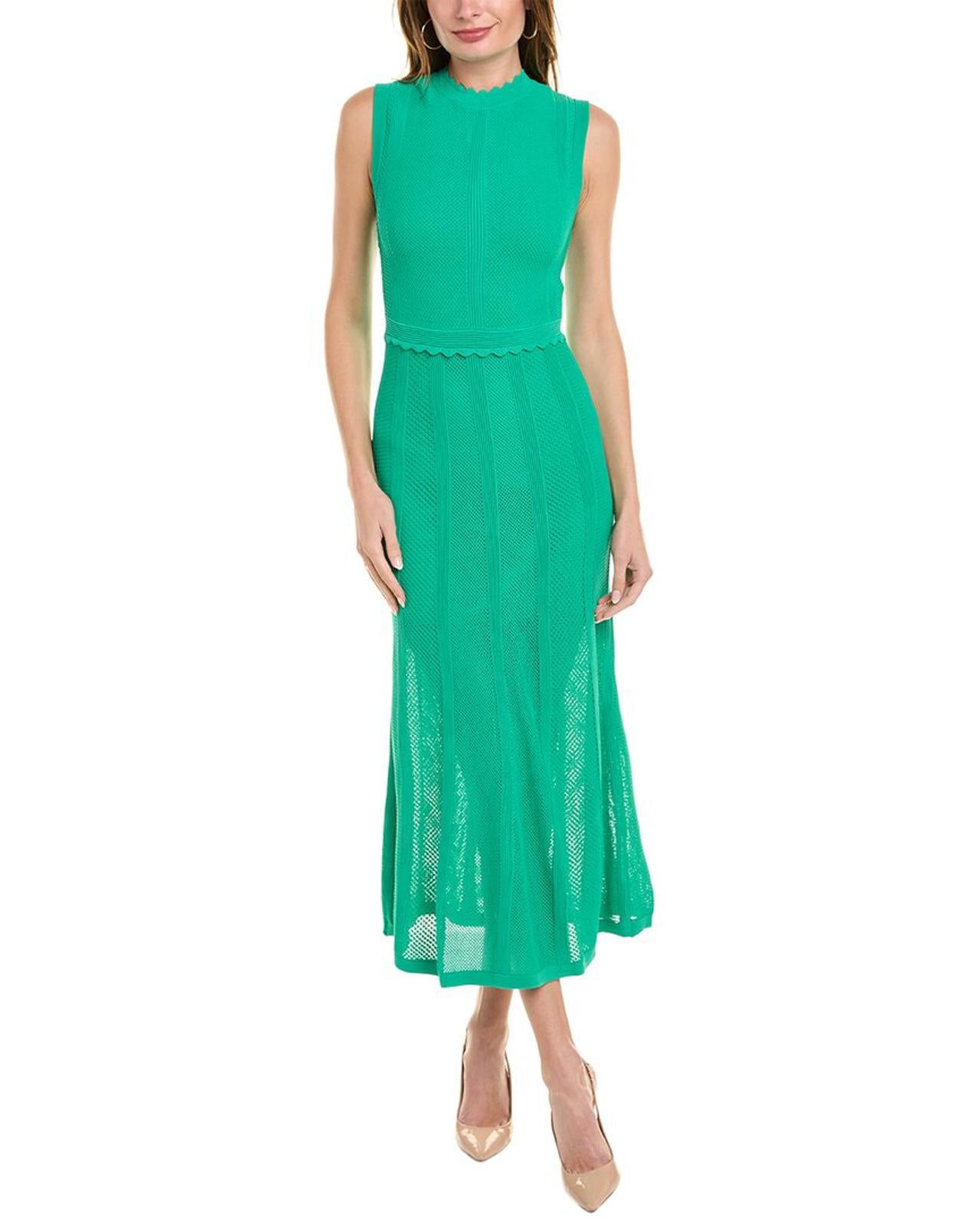 The Kooples Romantic Net Stitch Knit Midi Dress US Small / FR 1 NWT $415