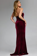 NWT Jovani 42665A Burgundy Strapless Gown Size 8 Formal Prom Dress w/ Straps