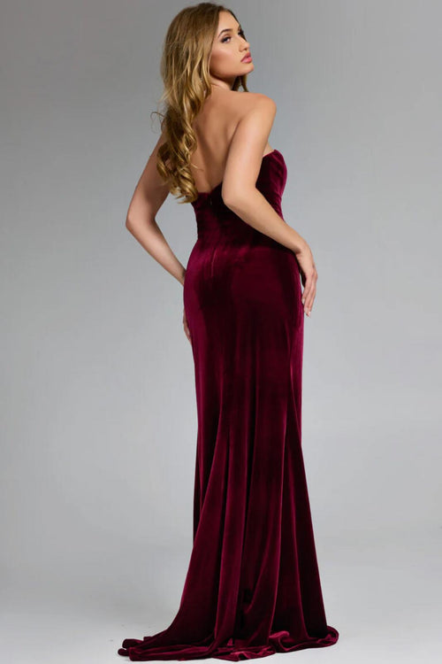 NWT Jovani 42665A Burgundy Strapless Gown Size 8 Formal Prom Dress w/ Straps