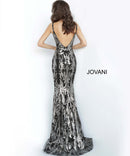 NWT Jovani 3263A Black Rose Sequin Mermaid Gown Size 2 Formal Prom Dress
