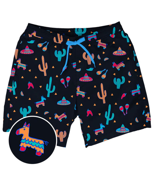 NWT Tipsy Elves Midnight Fiesta Stretch Swim Trunks Size Large
