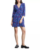 The Kooples Feather Print 3/4 Sleeve Viscose Dress US Size Small NWT