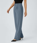 NWT Halara Flex High Waisted Zipper Pocket Shirred Straight Leg Work Pants XL