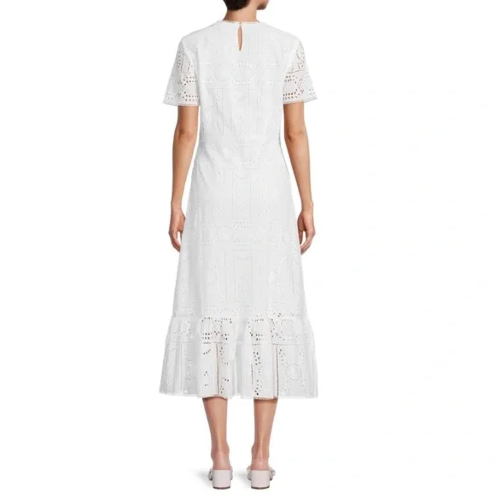 The Kooples Embroidered Eyelet White Maxi Dress US Small / FR 1 NWT $445