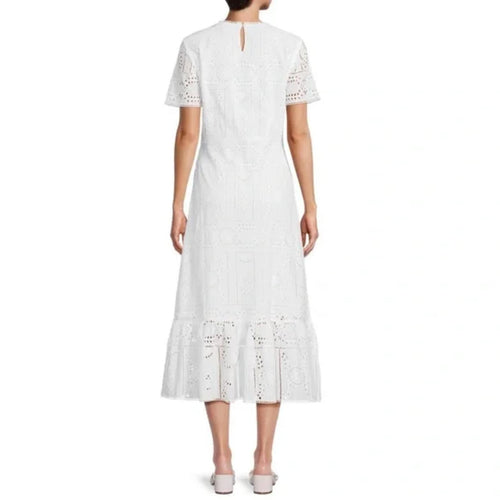 The Kooples Embroidered Eyelet White Maxi Dress US Small / FR 1 NWT $445