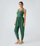 NWT Halara U Neck Pocket Harem Casual Jumpsuit-Easy Peezy Edition Size Small