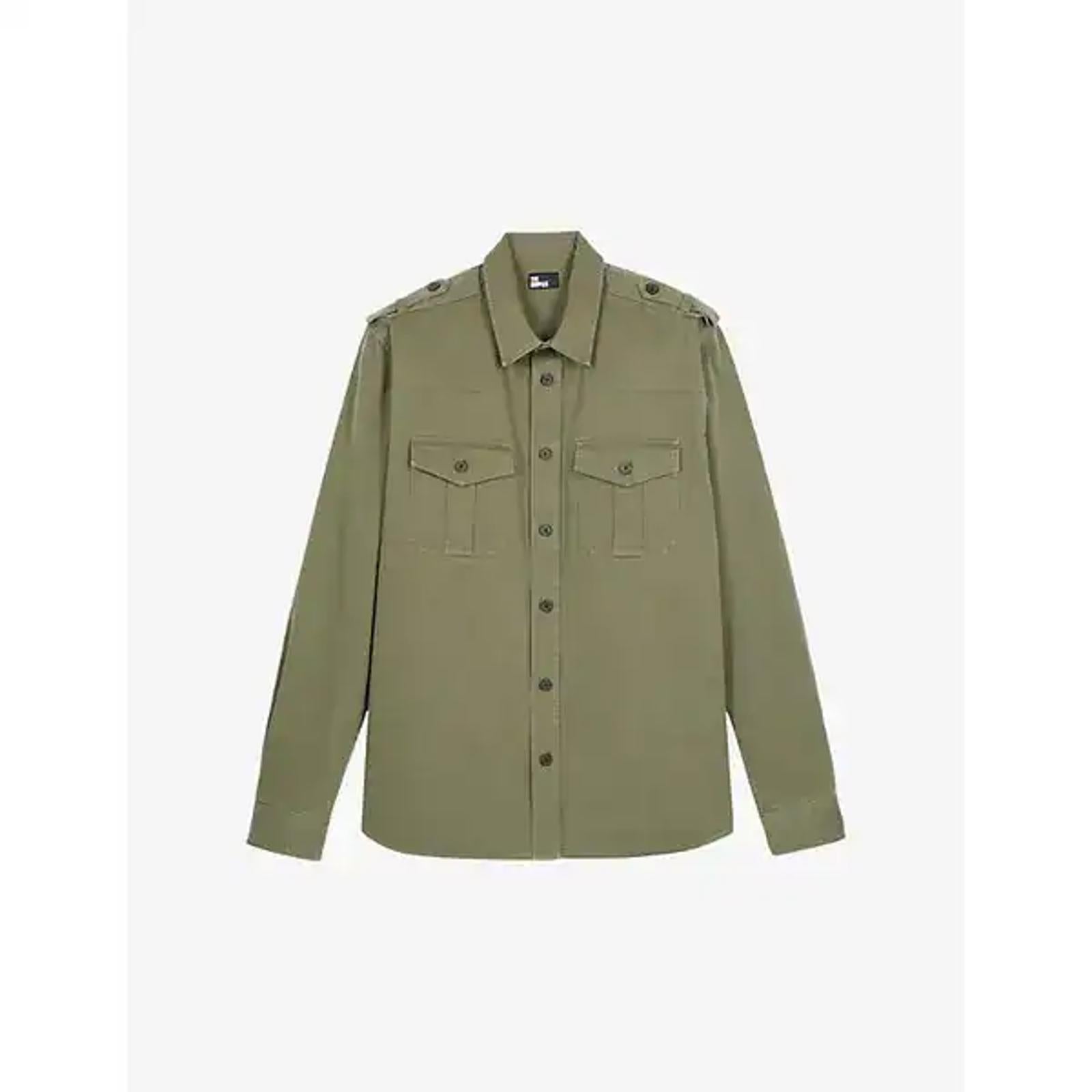 The Kooples Khaki Officer Style Shirt Jacket Men’s Size Small NWT MRSP $395