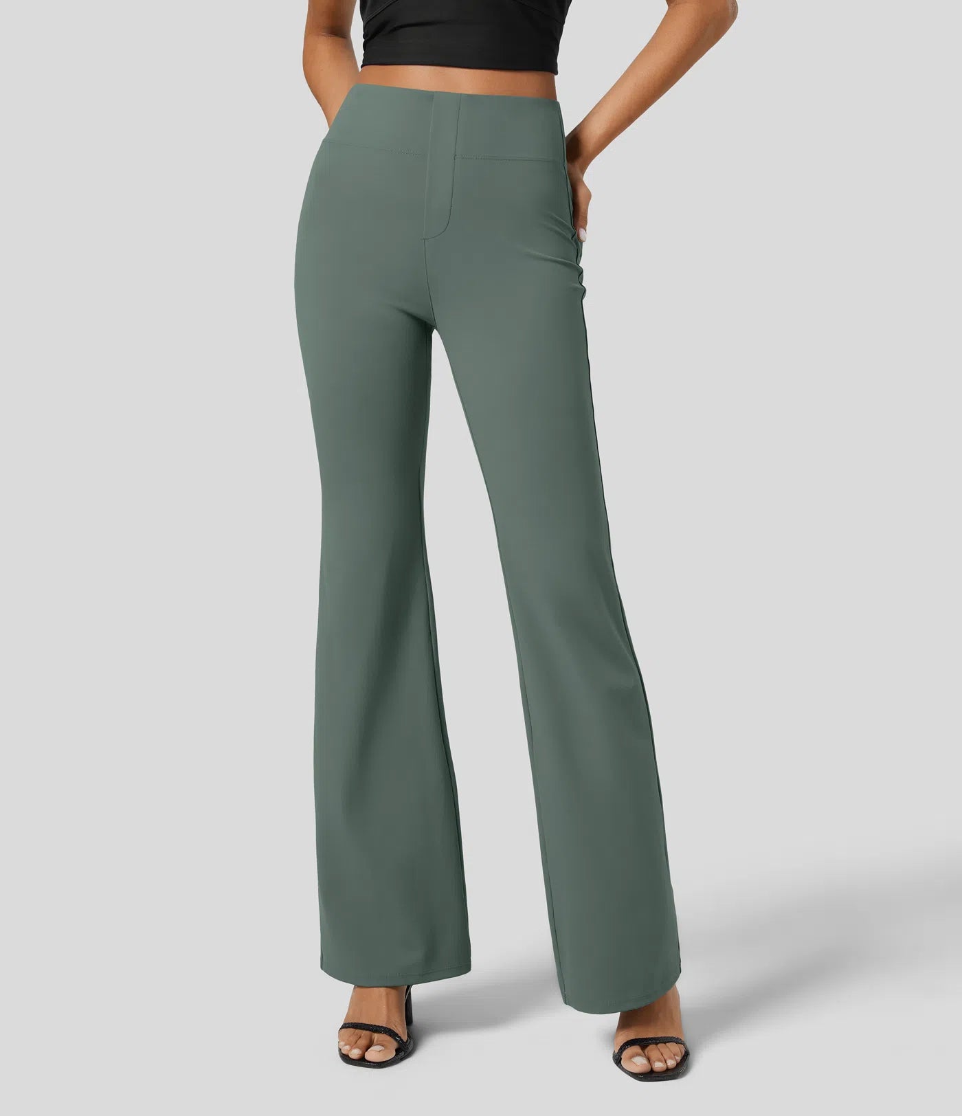 NWT Halara Flex™ High Waisted Back Side Pocket Slight Flare Work Pants XS