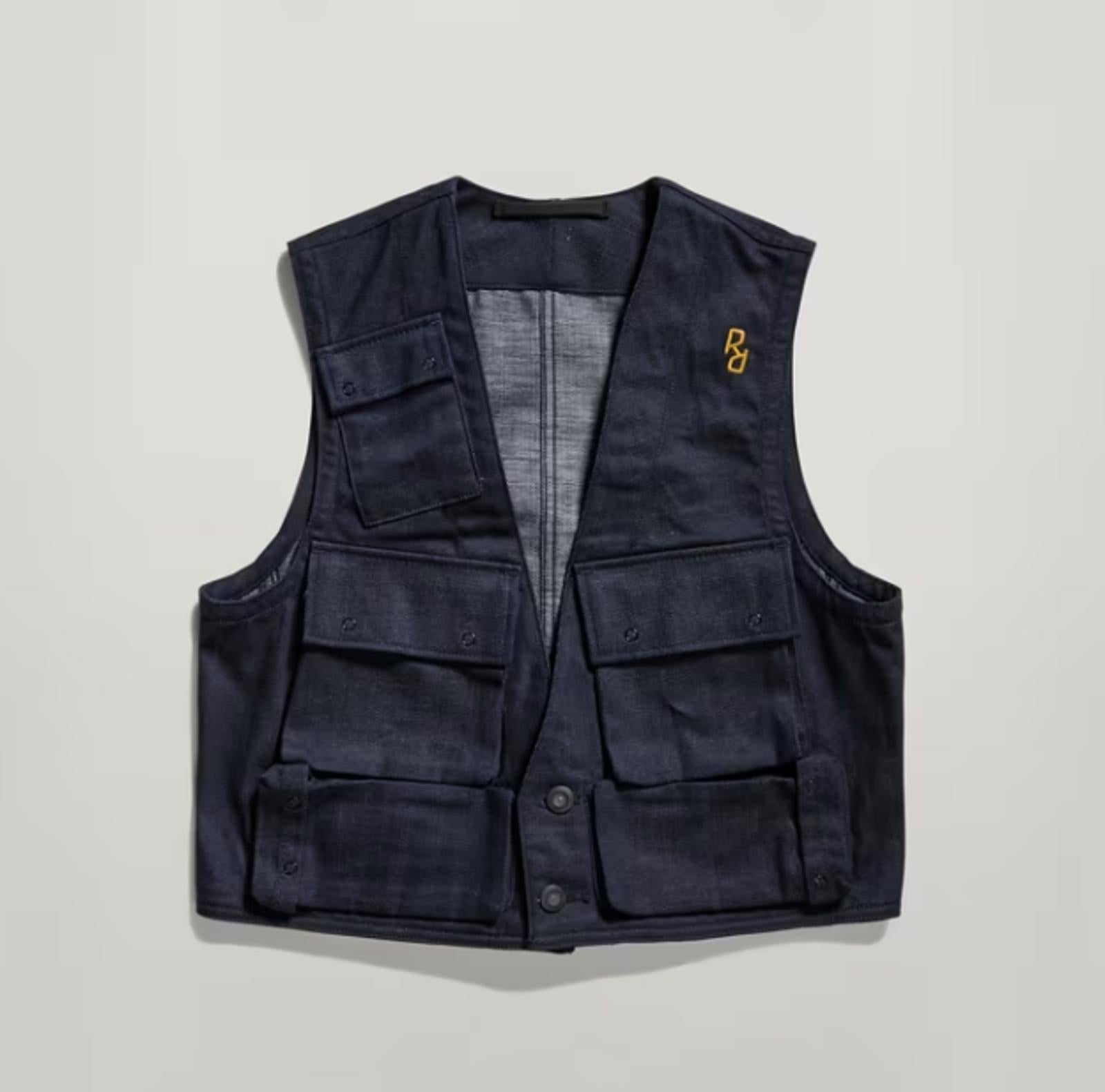 NWT G-Star RAW GSRR Multi Pocket Vest Women’s Size Small Raw Denim
