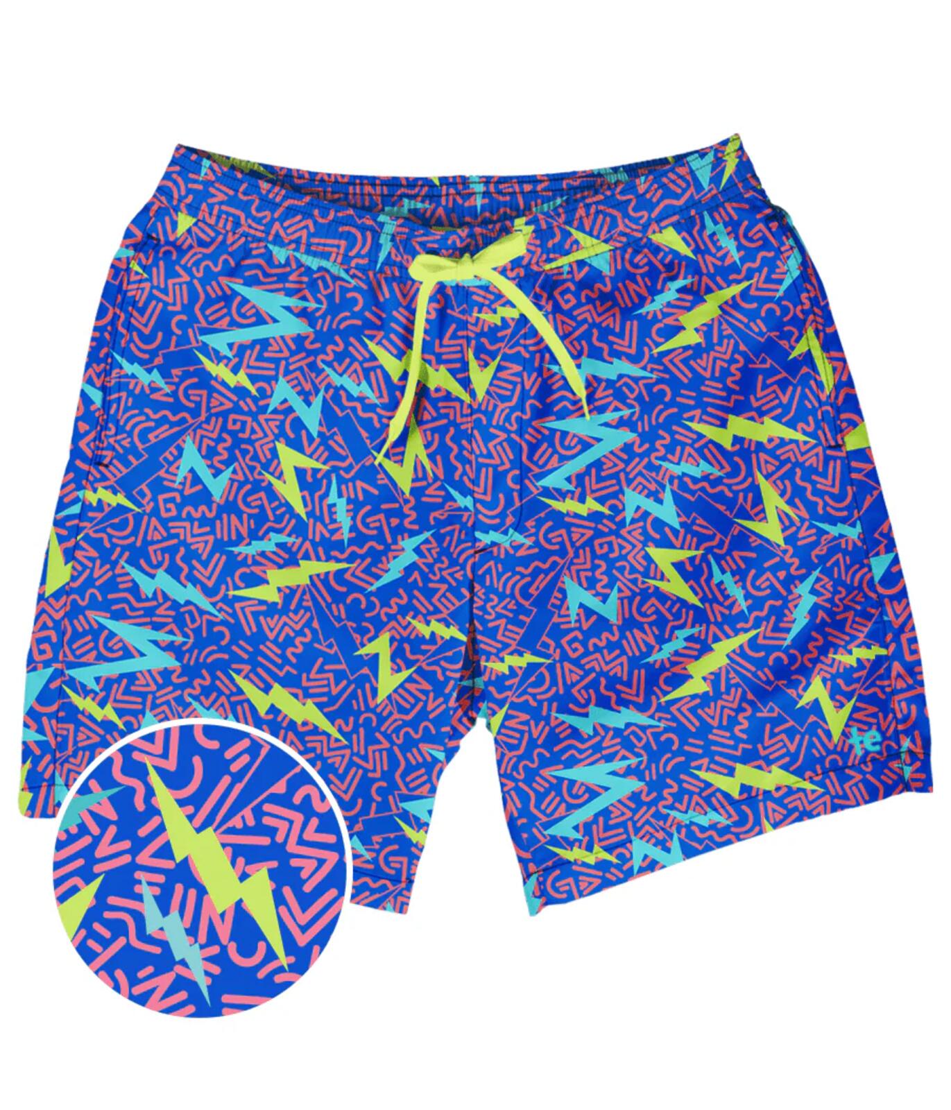 NWT Tipsy Elves Grease Lightning Stretch Swim Trunks Size Medium