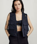 NWT G-Star RAW GSRR Multi Pocket Vest Women’s Size Small Raw Denim