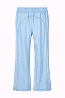 NWT Halara High Waisted Contrast Stitch Flare Pants Light Blue Size XS