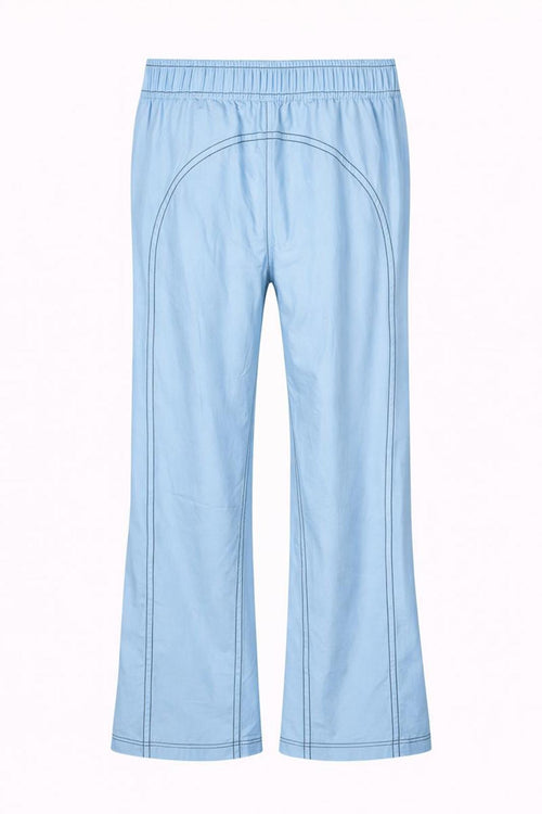 NWT Halara High Waisted Contrast Stitch Flare Pants Light Blue Size XS