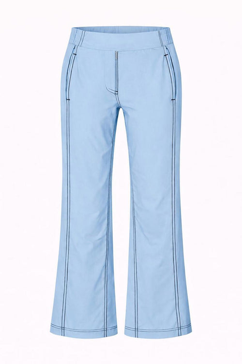 NWT Halara High Waisted Contrast Stitch Flare Pants Light Blue Size XS