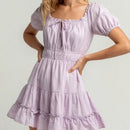 NWT Lost & Wander Lilac Puff Sleeve Mini Dress Size XS