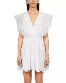 The Kooples Embroidered Eyelet V-Neck Mini Dress US Small NWT $460 MRSP