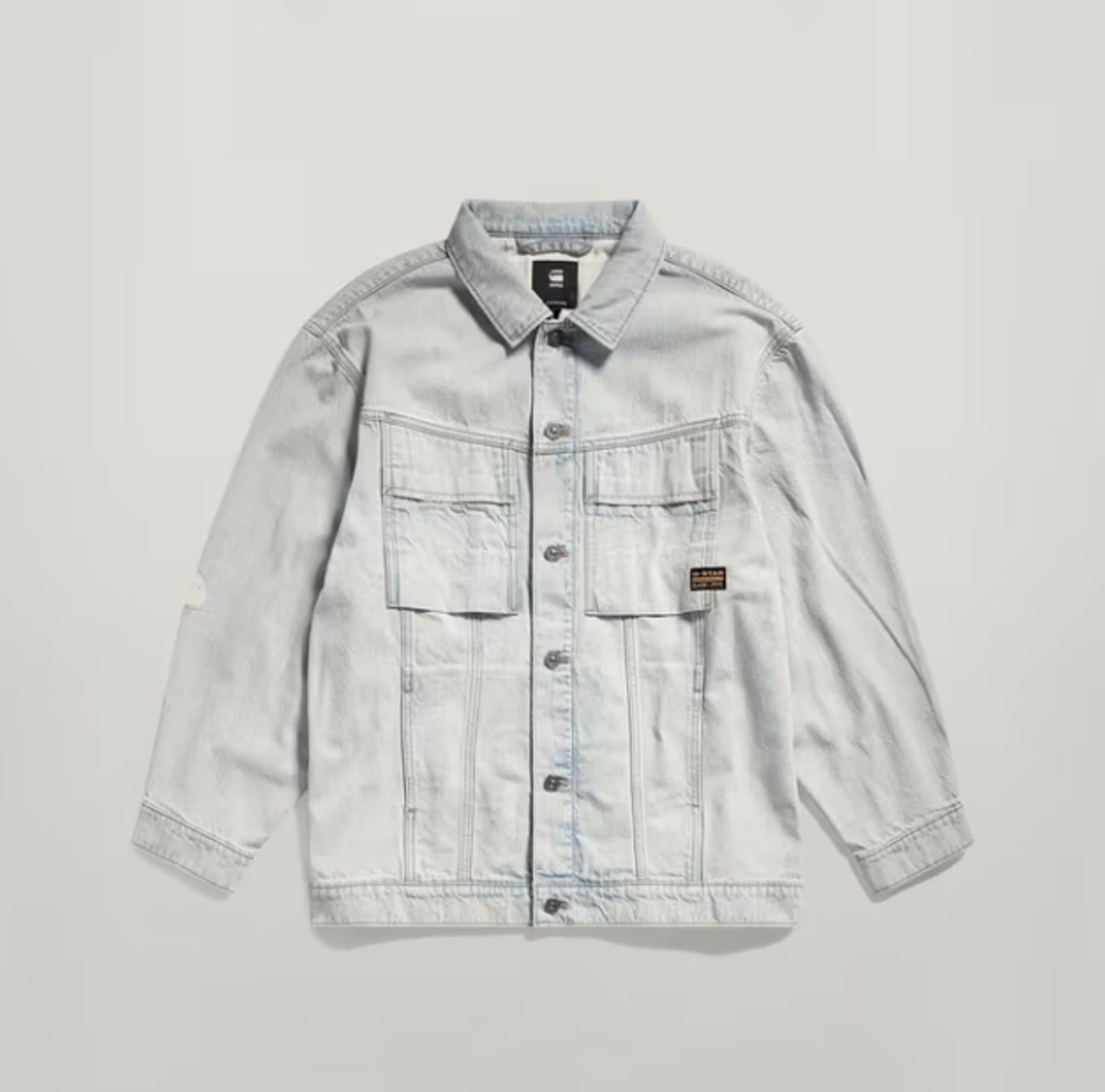 NWT G-Star RAW Oversized Denim Jacket Women’s Vintage Akoya Blue Size Large
