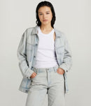 NWT G-Star RAW Oversized Denim Jacket Women’s Vintage Akoya Blue Size Large