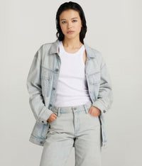NWT G-Star RAW Oversized Denim Jacket Women’s Vintage Akoya Blue Size Large