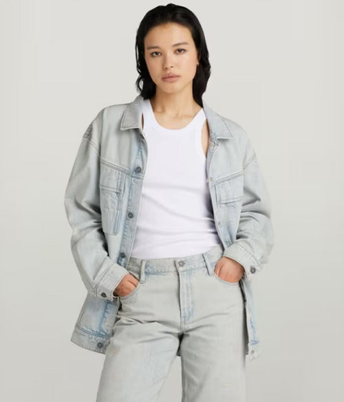 NWT G-Star RAW Oversized Denim Jacket Women’s Vintage Akoya Blue Size Large