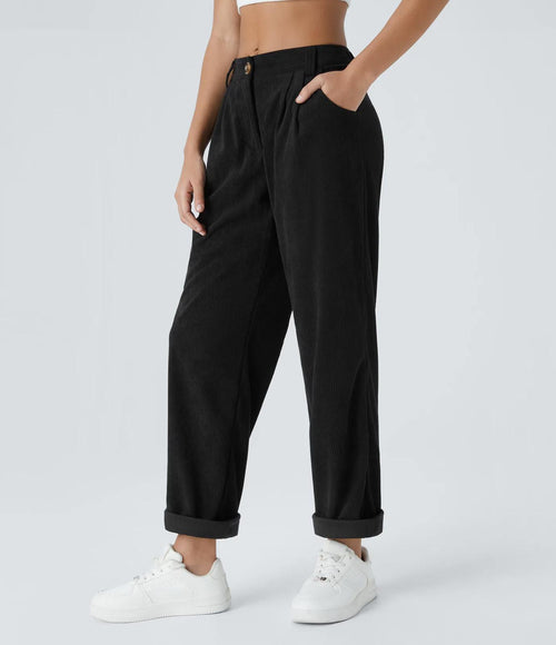 NWT Halara Mid Rise Zipper Pocket Corduroy Casual Pants Size XS