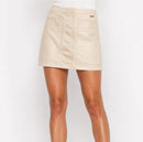 NWT Marc New York Faux Leather Mini Skirt Beige Size Large