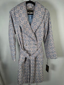 NWT Kathy Ireland Women's Metallic Plaid Belted Long Coat Size XL