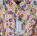 NWT Something Navy Floral Puff Sleeve Button Up Blouse Cream Multi Size Medium