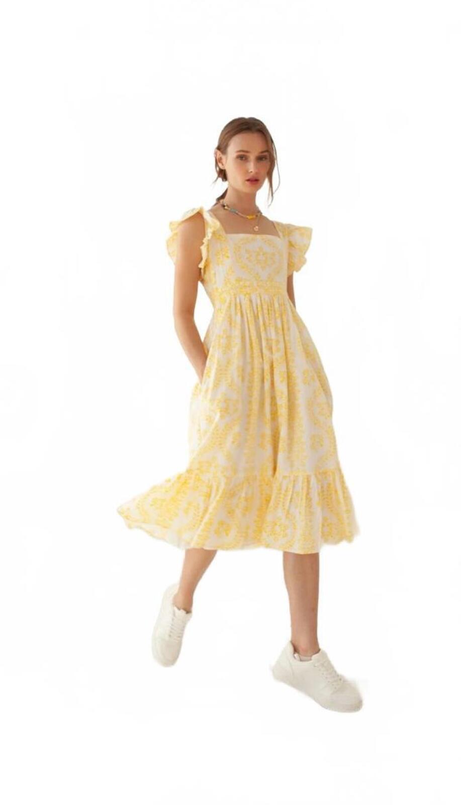 NWT Guadalupe Gianna Dress Yellow Size Large