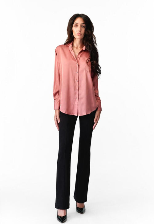 NWT LBLC The Label Smith Button-Up Blouse Pink Size XS