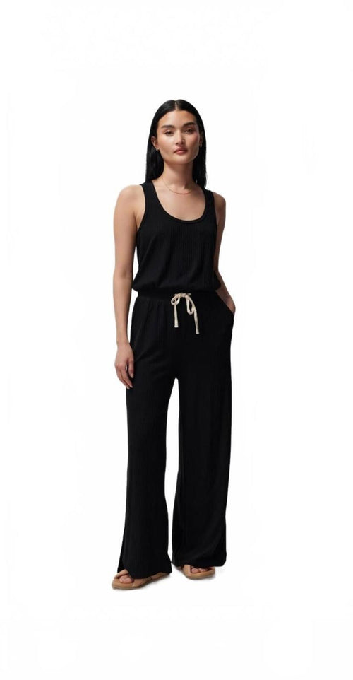 NWT Spiritual Gangster Women's Ballet Rib Wide Leg Perfect Jumpsuit Size Small