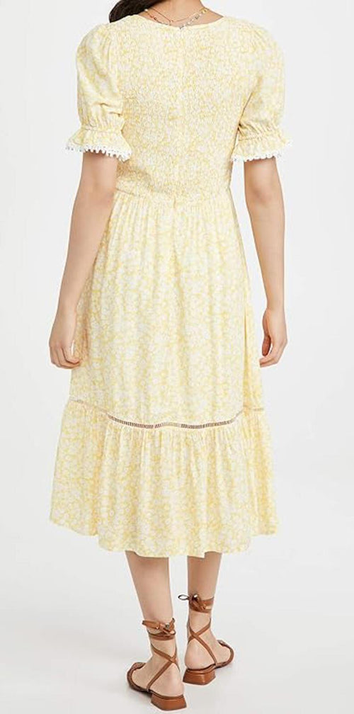 NWT Lost + Wander Sweet Summer Daze Yellow Midi Dress Size Small
