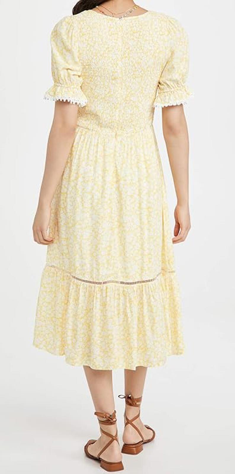 NWT Lost + Wander Sweet Summer Daze Yellow Midi Dress Size Small