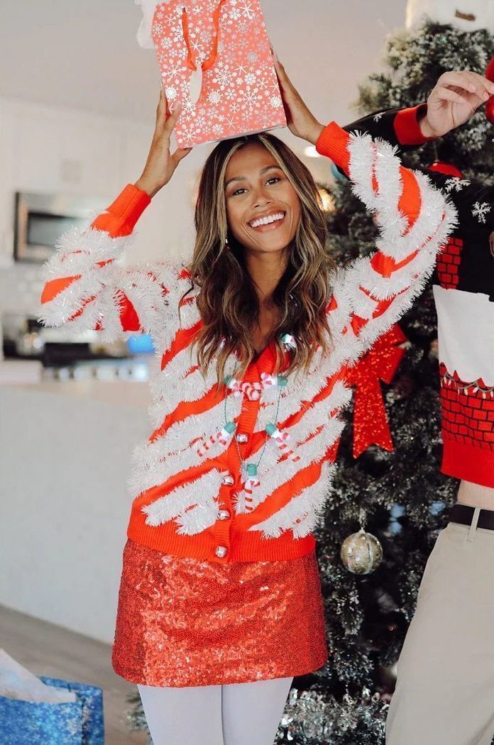 NWT Tipsy Elves Women's Red Sequin Skirt Size Medium