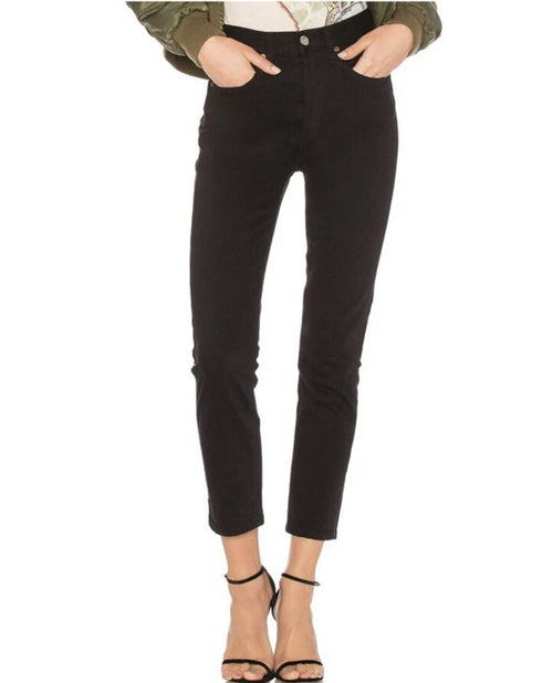 NWT RE/DONE Originals Double Needle Crop Jeans Black Womens Size 25 $240