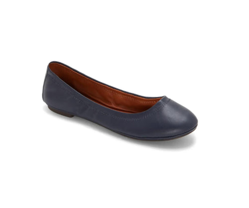 Lucky Brand Emmie Leather Ballet Flats US Size 8M American Navy NWB