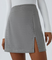 NWT Halara High Waisted 2-in-1 Houndstooth Mini Work Skirt XS