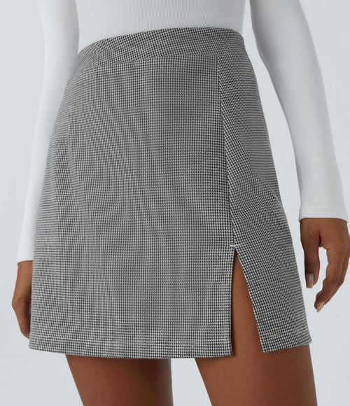 NWT Halara High Waisted 2-in-1 Houndstooth Mini Work Skirt XS