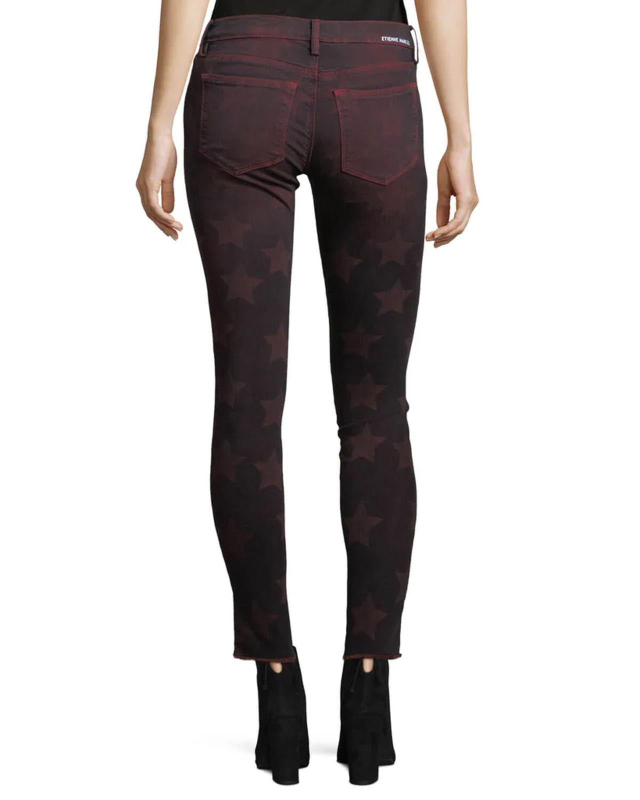 NWT Etienne Marcel Red Star Print Skinny Jeans Size 26
