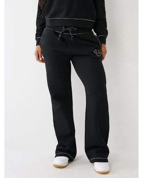 NWT True Religion Big T MR Jogger Sweatpants Jet Black Size Medium 29” Inseam