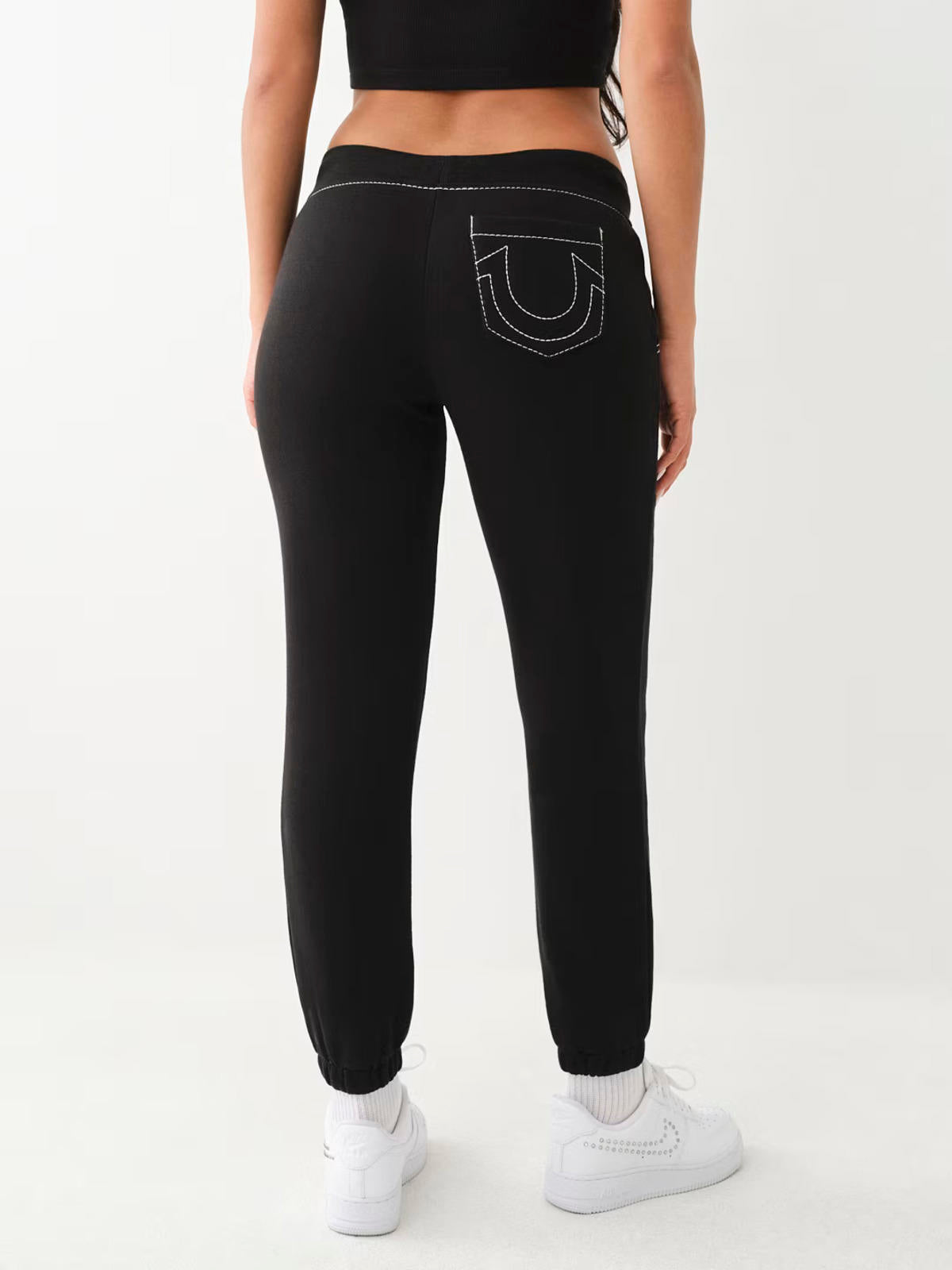 NWT True Religion Big T MR Jogger Sweatpants Jet Black Size Medium 29” Inseam