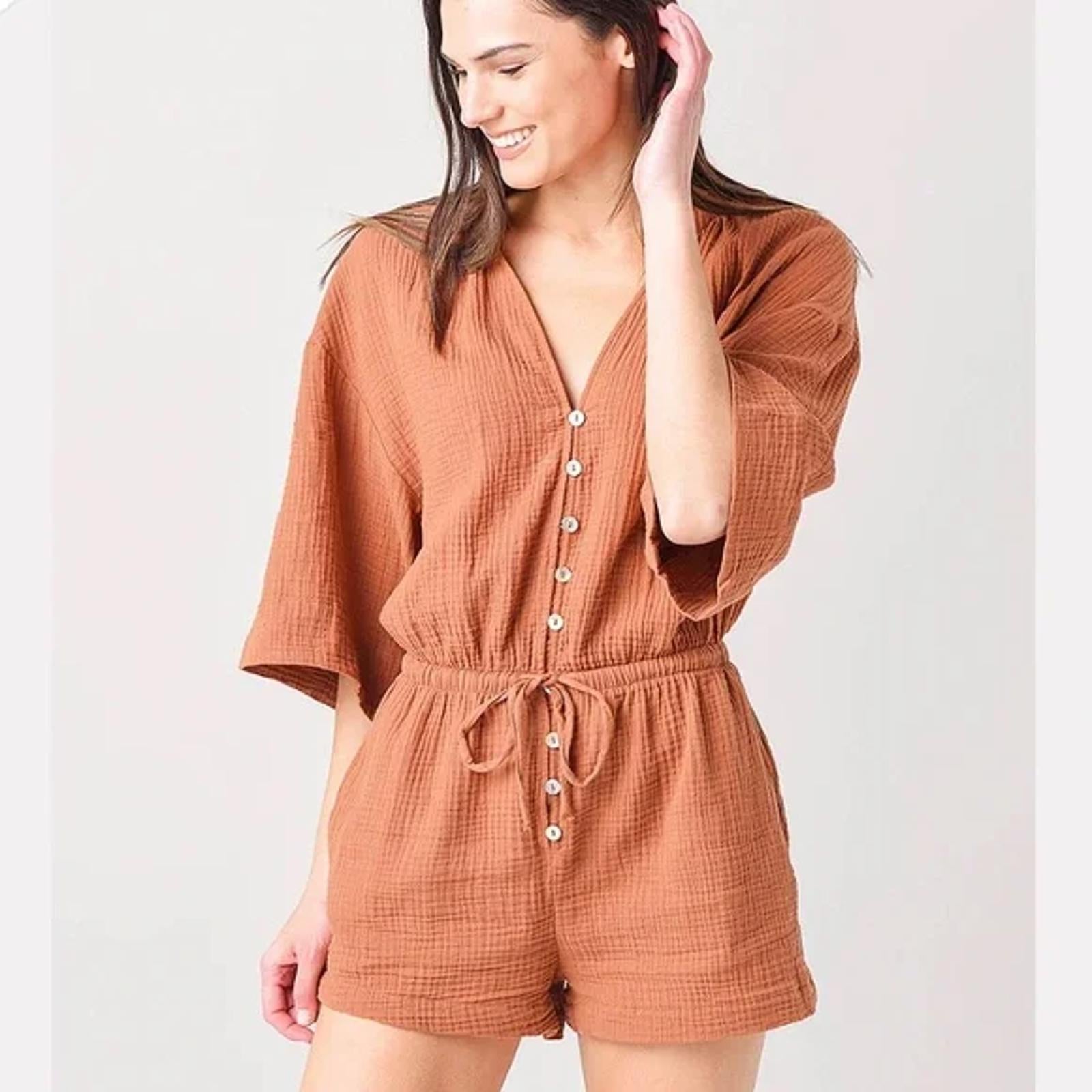 NWT REVOLVE Z Supply Zephyr Romper Brown In Size M