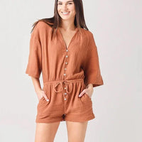 NWT REVOLVE Z Supply Zephyr Romper Brown In Size M